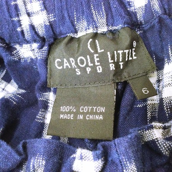 Vintage 90s Carole Little Sport Ikat Shorts Ladies-6 Pockets Drawstring Navy - Picture 8 of 9